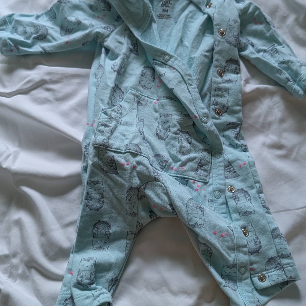 Adorable Blue Owl Print Kids One Piece